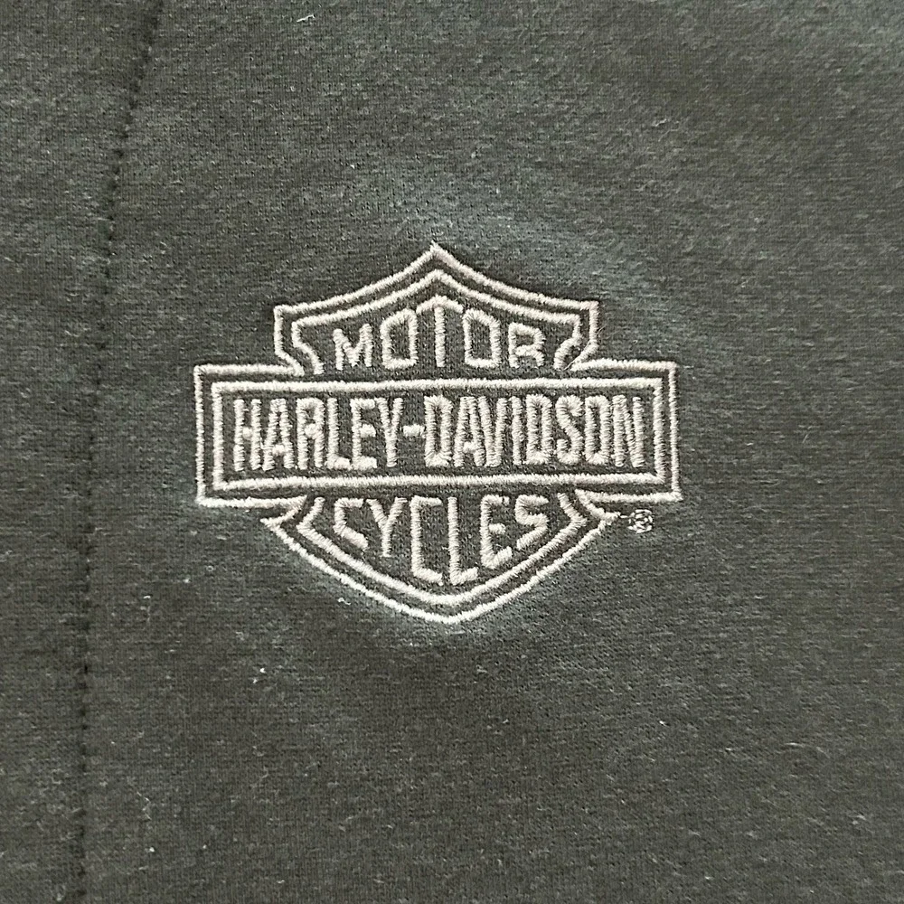 Harley Davidson Bar Shield Fleece Hooded Zip Vest Black 3XL Biker Moto 2007‎